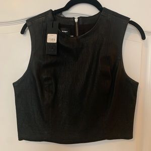 Black leather tank NWT